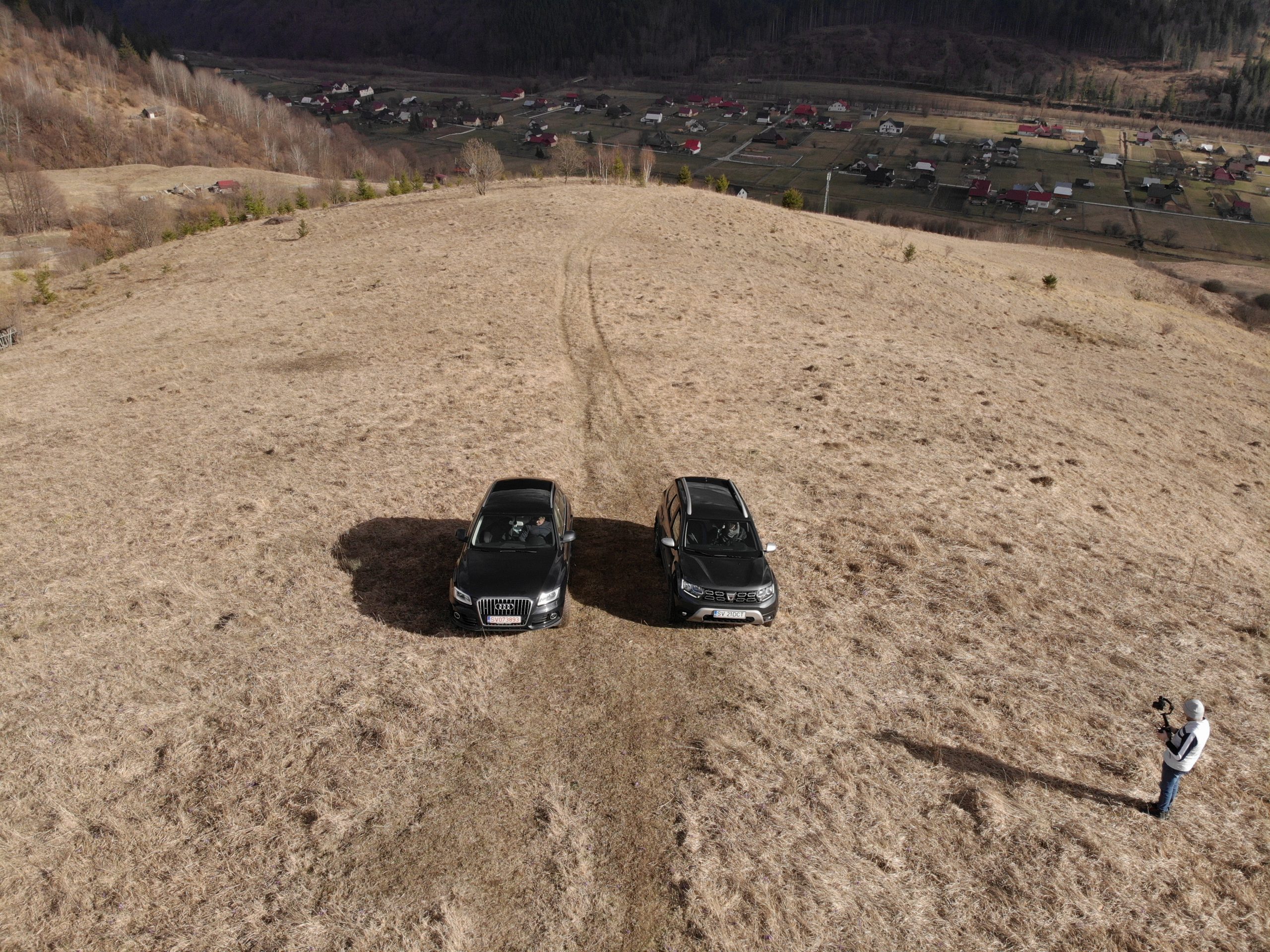 Duster and Audi captured from drone